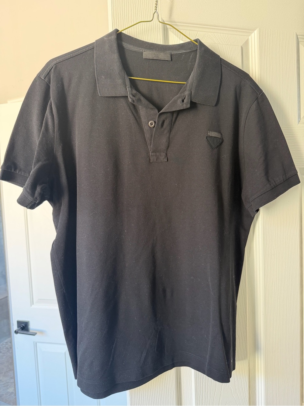 Prada Men's Black Polo Shirt by